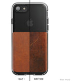 Nomad Clear Case iPhone 7/8 | Clear/Horween Brown Leather