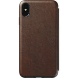 Hello Nomad Folio Leather Case for iPhone XS Max | Rustic Brown Leather NM21TR0H00