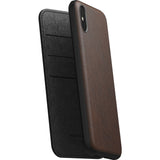 Hello Nomad Folio Leather Case for iPhone XS Max | Rustic Brown Leather NM21TR0H00