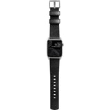 Hello Nomad Modern Leather Apple Watch Strap | Silver Hardware / Black Leather NM1A41SM00