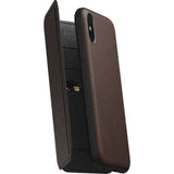 Nomad Folio Leather Tri-Fold Case for iPhone X/XS | Rustic Brown