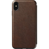 Hello Nomad Folio Tri-Fold Leather Case for iPhone XS Max | Rustic Brown Leather NM21TR0H50