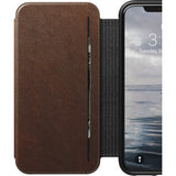Hello Nomad Folio Tri-Fold Leather Case for iPhone XS Max | Rustic Brown Leather NM21TR0H50