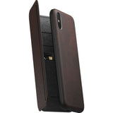 Hello Nomad Folio Tri-Fold Leather Case for iPhone XS Max | Rustic Brown Leather NM21TR0H50