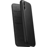 Hello Nomad Folio Leather Case for iPhone XS Max | Black Leather NM21T10H00
