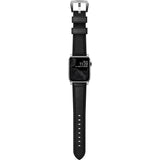 Hello Nomad Traditional Apple Watch Strap | Silver Hardware / Black Leather NM1A41ST00
