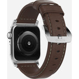 Nomad Traditional Apple Watch Strap | Silver Hardware / Brown Leather