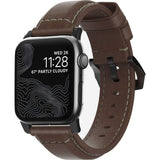 Nomad Traditional Apple Watch Strap | Black Hardware / Brown Leather