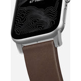 Nomad Modern Leather Apple Watch Strap | Silver Hardware / Brown Leather