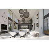 Nomon Delmori N Dowuble Ring Wall Clock | Black/Walnut/Chromed Brass