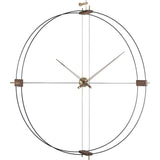 Nomon Delmori G Dowuble Ring Wall Clock | Black/Walnut/Brass
