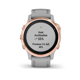 Garmin Fenix 6S Sapphire GPS Smartwatch Rose Gold - Gray Band, 010-02159-20