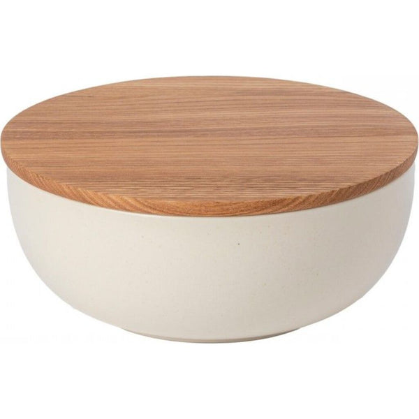 Casafina Pacifica Serving Bowl With Oak Wood Lid | 10"