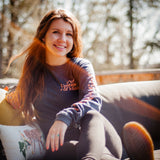 Uom Pine Tree Long Sleeve Shirt | Navy Heather