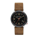 Columbia Canyon Ridge Black 3-Hand Date Men's Lifestyle Analog Watch | Camel Leather