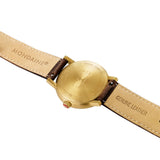 Mondaine Official Swiss Railways Watch EVO2 | Gold plated/Silver Dial/Brown Leather Strap
