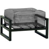 MOJOW Furniture | Yomi Pouffe | Black Aluminum Frame