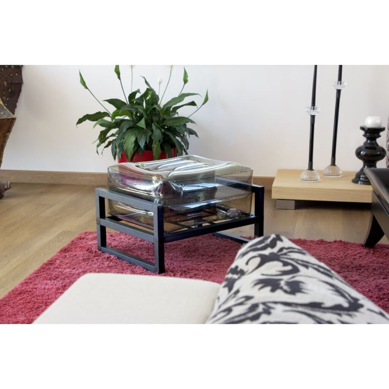 MOJOW Furniture | Yomi Pouffe | Black Aluminum Frame