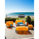 MOJOW Furniture | Yomi Pouffe | Black Aluminum Frame