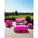 MOJOW Furniture | Yomi Pouffe | Black Aluminum Frame