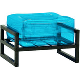 MOJOW Furniture | Yomi Pouffe | Black Aluminum Frame