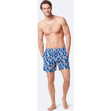 Tom & Teddy Men's Boat Swim Trunk | Marine Blue & Coral