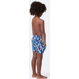 Tom & Teddy Boy's Boat Swim Trunk | Marine Blue & Coral