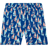 Tom & Teddy Boy's Boat Swim Trunk | Marine Blue & Coral