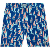 Tom & Teddy Boy's Boat Swim Trunk | Marine Blue & Coral