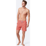 Tom & Teddy Men's Shrimp Swim Trunk Coral & Blue