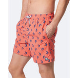 Tom & Teddy Men's Shrimp Swim Trunk Coral & Blue
