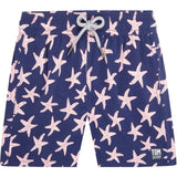 Tom & Teddy Boy's Starfish Swim Trunk | Blue & Blush