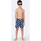 Tom & Teddy Boy's Angel Fish Swim Trunk | Coral & Ice Blue