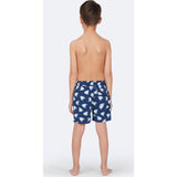 Tom & Teddy Boy's Angel Fish Swim Trunk | Coral & Ice Blue