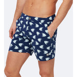 Tom & Teddy Men's Angel Fish Swim Trunk | Coral & Ice Blue