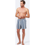 Tom & Teddy Men's Stripe Swim Trunk | Navy