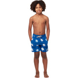 Tom & Teddy Boy's Dasisy Swim Trunk | Blue & White