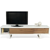 TemaHome Slide Tv Table | Pure White Frame / Walnut 9500.621611