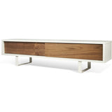 TemaHome Slide Tv Table | Pure White Frame / Walnut 9500.621611