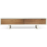 TemaHome Slide Tv Table | Pure White Frame / Walnut 9500.621611