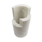 Danese Milano Paros Sculptural H Vase | White Veined Calcutta Marble