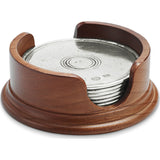 Match Round Coasters w/ Wood Base | Set of 6