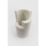 Danese Milano Paros Sculptural H Vase | White Veined Calcutta Marble