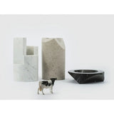 Danese Milano Paros Sculptural H Vase | White Veined Calcutta Marble