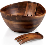 Picnic Time Toscana Fabio Viviani Mescolare Large Salad Bowl w/ Integrated Serving Tools