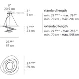 Artemide Pirce Mini Suspension LED Light | 28W DIM 2-WIRE White EXT 15FT