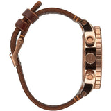 Nixon 48-20 Chrono Leather Men's Watch | Rose Gold / Gunmetal / Brown