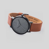 The Horse Original Matte Black Watch | Tan ST0123-A4
