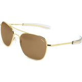 Randolph Engineering Aviator 23K Gold Sunglasses | Tan Polarized Bayonet AR