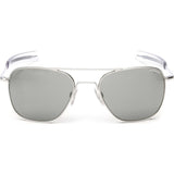 Randolph Engineering Aviator Bayonet Sunglasses | Matte Chrome -Glass Silver Flash Polarized Mirror AR Af169 58mm